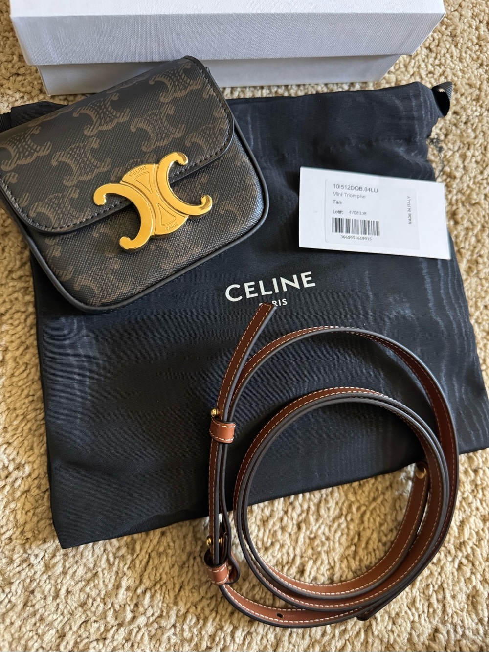 Authentic 💯 Celine Mini Triomphe Crossbody - Picture 9 of 11